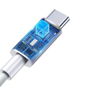 T-PHOX KABELIS GLARY LITE SERIES 3A 1M USB-C/USB-C BALTAS - Image 5