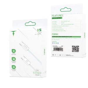 T-PHOX CABLE CC15 SERIES USB-C/USB-C 60W 3A 2M BALTAS - Image 5
