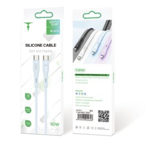 T-PHOX KABELIS GENTLE USB-C/USB-C 60W JUODAS - Image 5