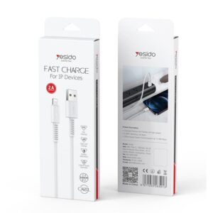 YESIDO KABELIS CA120 180W USB/TYPE-C 1M PVC 2A BALTAS - Image 2