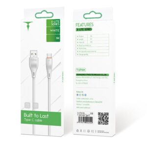 T-PHOX LAIDAS X-LITE TYPE-C BALTAS 1M 3A - Image 3