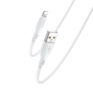 YESIDO SILIKONINIS LAIDAS CA119 12W USB/LIGHTNING 1M 2,4A BALTAS