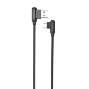 KABELIS MX CORNER GREITOJO ĮKROVIMO MICRO USB 2.4A/1M/ JUODAS KAMPINIS