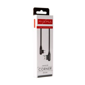 KABELIS MX CORNER GREITOJO ĮKROVIMO MICRO USB 2.4A/1M/ JUODAS KAMPINIS - Image 3