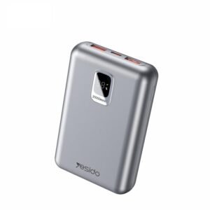 yesido išorinė baterija YP47 20 000 mAh 22.5W + PD 20W LED sidabrinė