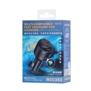 REMAX AUTOMOBILINIS ĮKROVIKLIS YATOY SERIES SU KVAPŲ FUNKCIJA 60W PD QC RCC353 1xUSB + 1xUSB-C JUODAS - Image 3