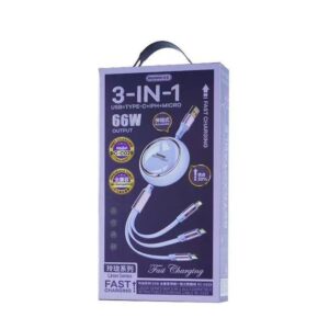 KABELIS REMAX LINON SERIES 66W 3IN1 USB-C/MICRO/LIGHTNING RC-C029 VIOLETINIS - Image 5