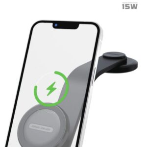 T-PHOX MAG ON 15W MAGNETINIS BELAIDIS AUTOMOBILINIS LAIKIKLIS JUODAS
