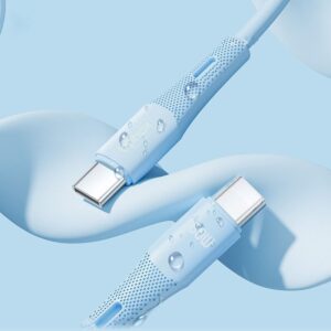 T-PHOX KABELIS GENTLE USB-C/USB-C 60W 1M BALTAS - Image 2