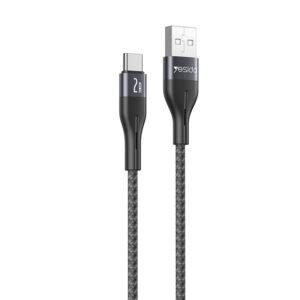 YESIDO KABELIS CA121 18W USB/TYPE-C 1M 2A JUODAS