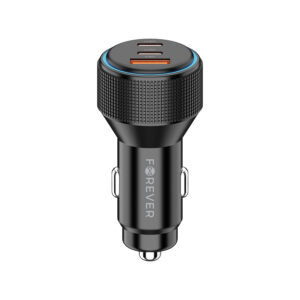 Forever CC-07-66ACC PD QC automobilinis įkroviklis 1x USB-A 2x USB-C 66W juodas
