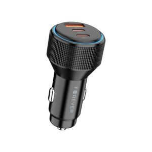 Forever CC-07-66ACC PD QC automobilinis įkroviklis 1x USB-A 2x USB-C 66W juodas - Image 2