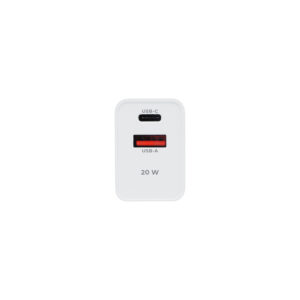 Maxlife MXTC-13-20AC PD QC įkroviklis 1x USB-C 1x USB 20W baltas - Image 4