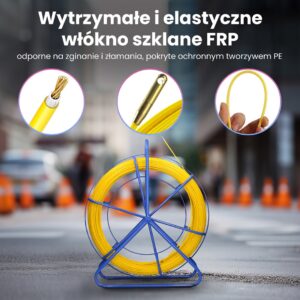Extralink Pilot 4.5mm 25m | Cable pulling rod | glass fibre FRP, d. 4.5mm, l. 25m, yellow - Image 2