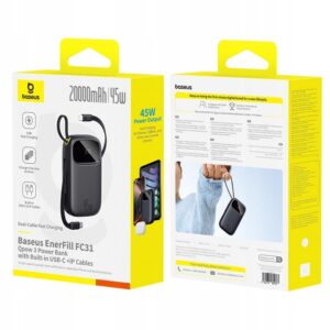 Baseus Powerbank EnerFill FC31 20000mAh 45W USB-C Lightning juodas - Image 3