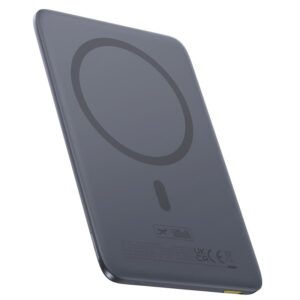Baseus magnetinis išorinis akumuliatorius PicoGo AM41 5000mAh 20W itin plonas, su 60W USB-C laidu pilkas