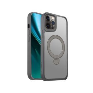Etteri Matt Mag Ring dėklas, skirtas Apple iPhone 12 / 12 Pro 6,1" pilkas