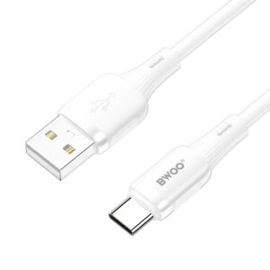 BWOO 3A silikoninis laidas X329C USB - USB-C 1m baltas - Image 2