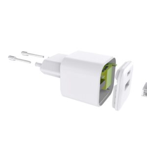 Setty sieninis įkroviklis USB-A + USB-C 20W LSGaN-AC-200 baltas - Image 6