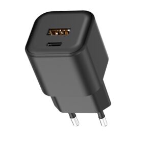 Setty sieninis įkroviklis USB-A + USB-C 20W LSGaN-AC-201 juodas - Image 4