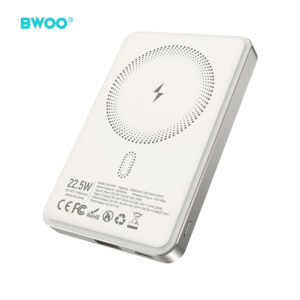 BWOO P82 BO 10000mAh 15W išorinė baterija su belaidžiu įkrovimu, šviesiai pilka