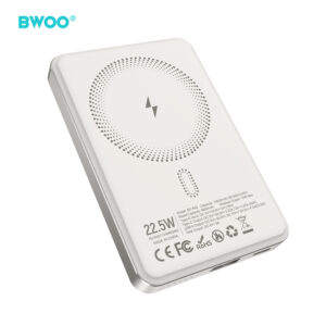BWOO P82 BO 10000mAh 15W išorinė baterija su belaidžiu įkrovimu, šviesiai pilka - Image 2
