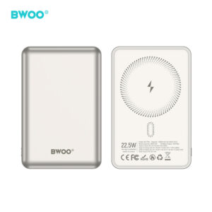 BWOO P82 BO 10000mAh 15W išorinė baterija su belaidžiu įkrovimu, šviesiai pilka - Image 3