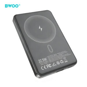 BWOO P82 BO 10000mAh 15W išorinė baterija su belaidžiu įkrovimu, tamsiai pilka - Image 2
