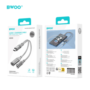 BWOO 2 viename adapteris Type C į Type C / 3.5 mm jungtį BZ67 - Image 5