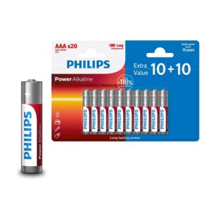 Baterija PHILIPS AAA LR03 lizdinė pakuotė 10+10vnt.