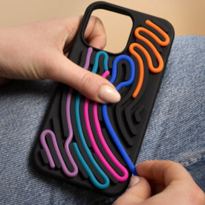 „DIY“ gyvatės odos imitacijos dėklas, skirtas Apple iPhone 15 Pro 6,1", juodas - Image 4