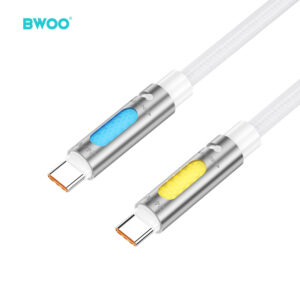 BWOO 240W itin spartaus įkrovimo duomenų kabelis su RGB apšvietimu, baltas X325C-C - Image 2