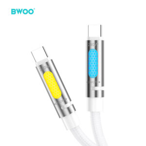 BWOO 240W itin spartaus įkrovimo duomenų kabelis su RGB apšvietimu, baltas X325C-C - Image 3