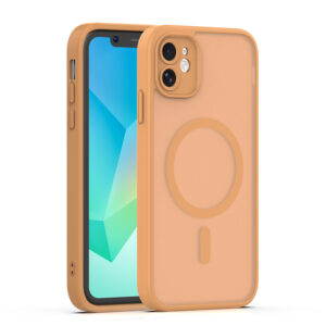 Mag Matt dėklas, skirtas Apple iPhone 11, rudas, su apsauga kamerai