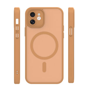 Mag Matt dėklas Apple iPhone 12 6,1" rudas su apsauga kamerai - Image 2