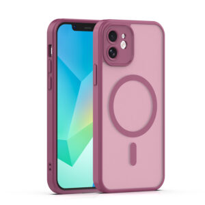 „Mag Matt“ dėklas, skirtas „Apple iPhone 12“ 6,1", bordo spalvos, su apsauga kamerai