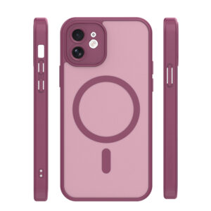 „Mag Matt“ dėklas, skirtas „Apple iPhone 12“ 6,1", bordo spalvos, su apsauga kamerai - Image 2