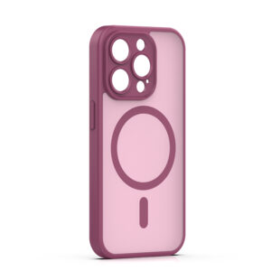 „Mag Matt“ dėklas, skirtas „Apple iPhone 15 Pro“ 6,1" bordo spalvos, su apsauga kamerai - Image 2