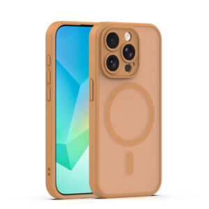„Mag Matt“ dėklas, skirtas „Apple iPhone 15 Pro“ 6,1" rudas, su apsauga kamerai