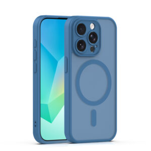 „Mag Matt“ dėklas, skirtas „Apple iPhone 15 Pro“ 6,1" tamsiai mėlynas, su apsauga kamerai