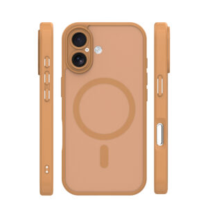 Mag Matt dėklas Apple iPhone 16 6,1" rudas su apsauga kamerai - Image 3