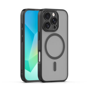 „Mag Matt“ dėklas, skirtas „Apple iPhone 16 Pro“ 6,3", juodas, su apsauga kamerai