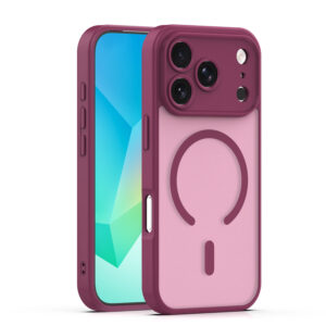 Mag Matt dėklas, skirtas Apple iPhone 17 Pro Max 6,9" / 18 Pro Max 6,9" bordo spalvos, su apsauga kamerai