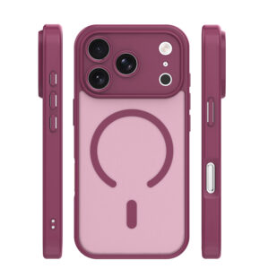 Mag Matt dėklas, skirtas Apple iPhone 17 Pro Max 6,9" / 18 Pro Max 6,9" bordo spalvos, su apsauga kamerai - Image 2