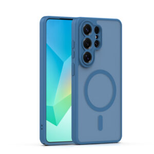 Mag Matt dėklas Samsung Galaxy S25 Ultra tamsiai mėlynas apsauga kamerai