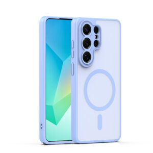 Mag Matt dėklas Samsung Galaxy S25 Ultra šviesiai mėlynas, apsauga kamerai