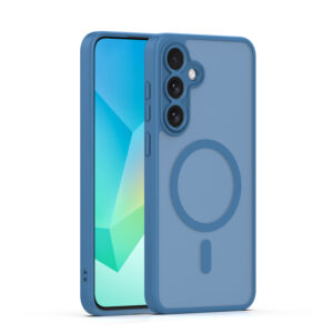 „Mag Matt“ dėklas, skirtas „Samsung Galaxy S25 FE“, tamsiai mėlynas, su apsauga kamerai