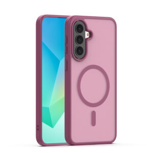 Mag Matt dėklas Samsung Galaxy A37 5G, bordo spalvos, su didele išpjova