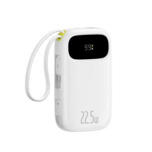 Baseus Qpow3 skaitmeninis greitojo įkrovimo išorinis akumuliatorius 22.5W 10000mAh Moon White