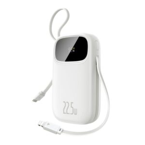 Baseus Qpow3 skaitmeninis greitojo įkrovimo išorinis akumuliatorius 22.5W 10000mAh Moon White - Image 2